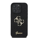 Apple iPhone 16 Pro Max Guess PU Fixed Glitter 4G Metal Logo tok (Fekete) - GUHCP16XHG4SGK