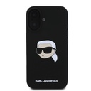 Apple iPhone 16 Karl Lagerfeld Liquid Silicone Karl Head MagSafe tok (Fekete) – KLHMP16SSKHPPLK