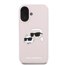 Apple iPhone 16 Karl Lagerfeld Liquid Silicone Double Heads MagSafe tok (Rózsaszín) – KLHMP16SSKCHPPLP