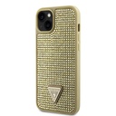 Apple iPhone 15 Guess Rhinestones Triangle Metal Logo tok (Arany) - GUHCP15SHDGTPD