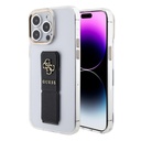 Apple iPhone 15 Pro Guess PU Grip Stand 4G Metal Logo tok (Fekete) - GUHCP15LHGSSA4K