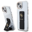 Apple iPhone 15 Guess PU Grip Stand 4G Metal Logo tok (Fekete) - GUHCP15SHGSSA4K