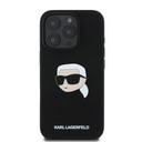 Apple iPhone 16 Pro Max Black Karl Lagerfeld Liquid Silicone Karl Head MagSafe tok (Fekete) – KLHMP16XSKHPPLK
