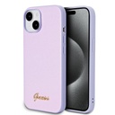 Apple iPhone 15 Guess PU Leather Iridescent Metal Script tok (Lila) - GUHCP15SPSAIRSU