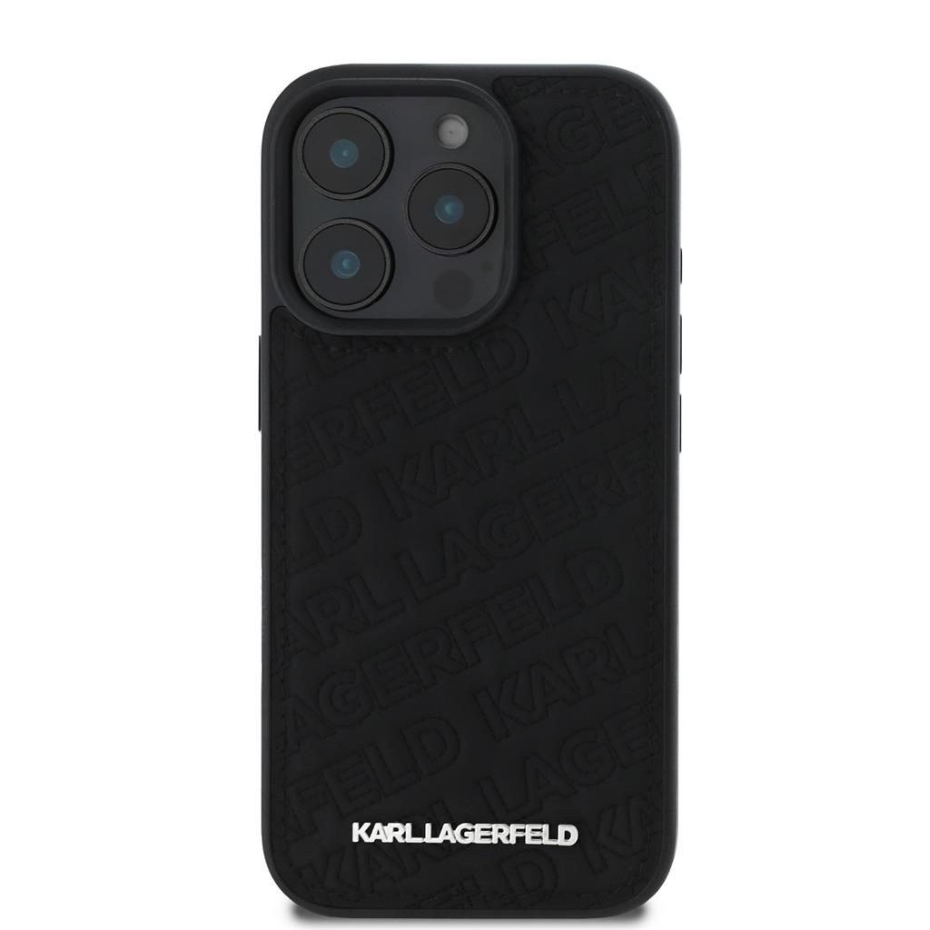 Apple iPhone 16 Pro Karl Lagerfeld PU Quilted Pattern tok (Fekete) – KLHCP16LPQKPMK