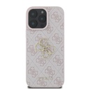 Apple iPhone 16 Pro Max Guess PU 4G Metal Logo tok (Rózsaszín) - GUHCP16X4GMGPI