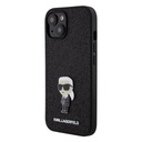 Apple iPhone 16 Karl Lagerfeld Fixed Glitter Metal Ikonik tok (Fekete) – KLHCP16SGKNPSK