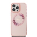 Apple iPhone 16 Pro Guess IML Flowers Ring MagSafe tok (Rózsaszín) - GUHMP16LHFWFCP