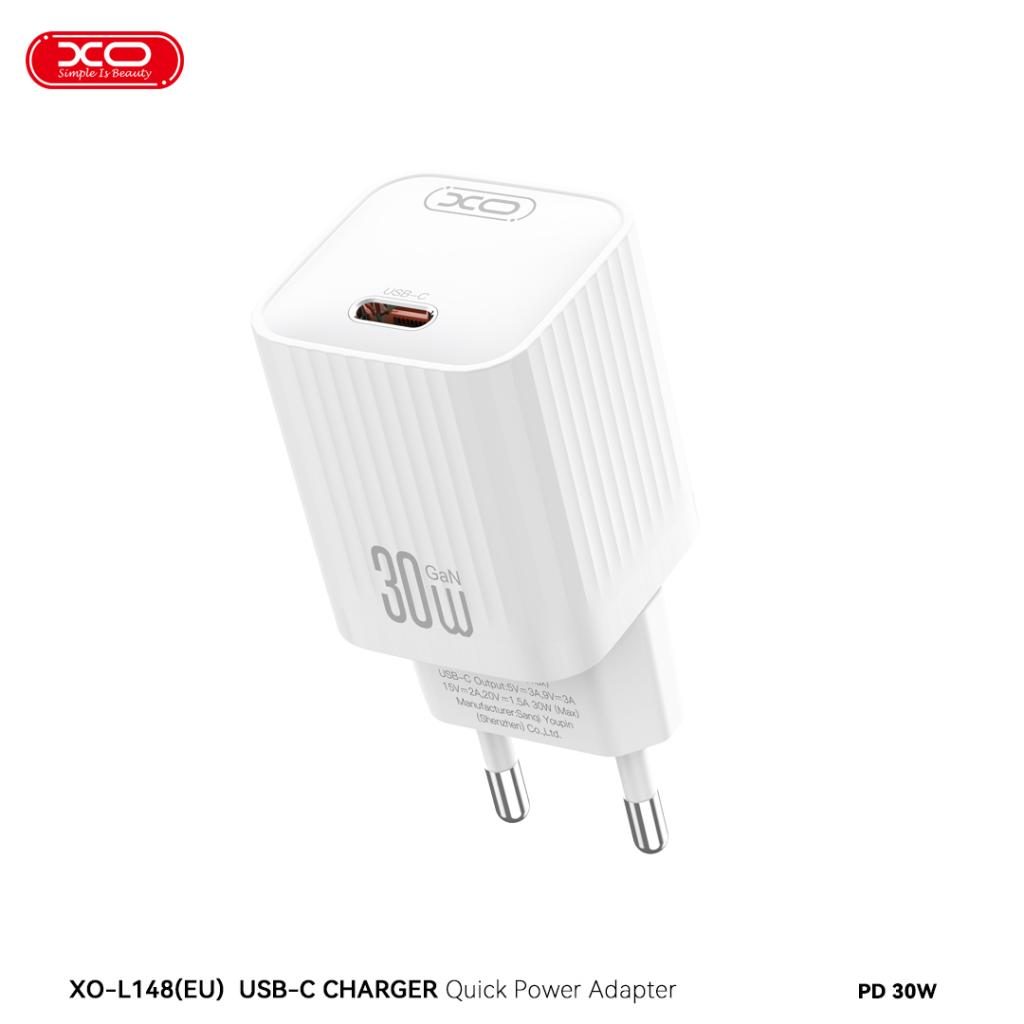 XO L148 PD 30W gyorstöltő (Fehér) – USB-C csatlakozó