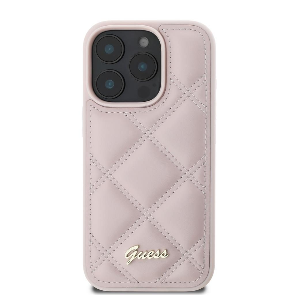 Apple iPhone 16 Pro Max Guess PU Leather Quilted tok (Rózsaszín) - GUHCP16XPSQSQSP