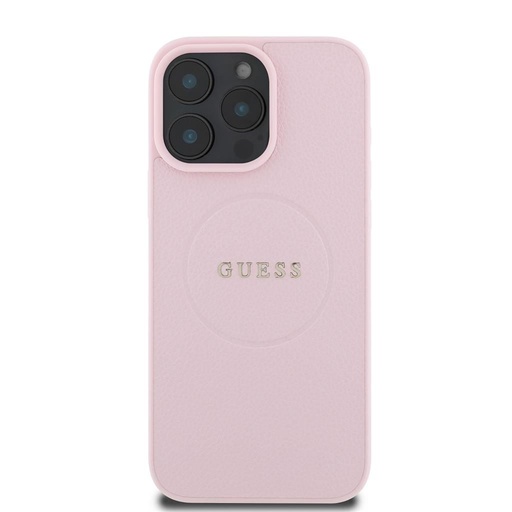 Apple iPhone 16 Pro Max Guess PU Grained Classic Logo MagSafe tok (Rózsaszín) - GUHMP16XPGHSMMP