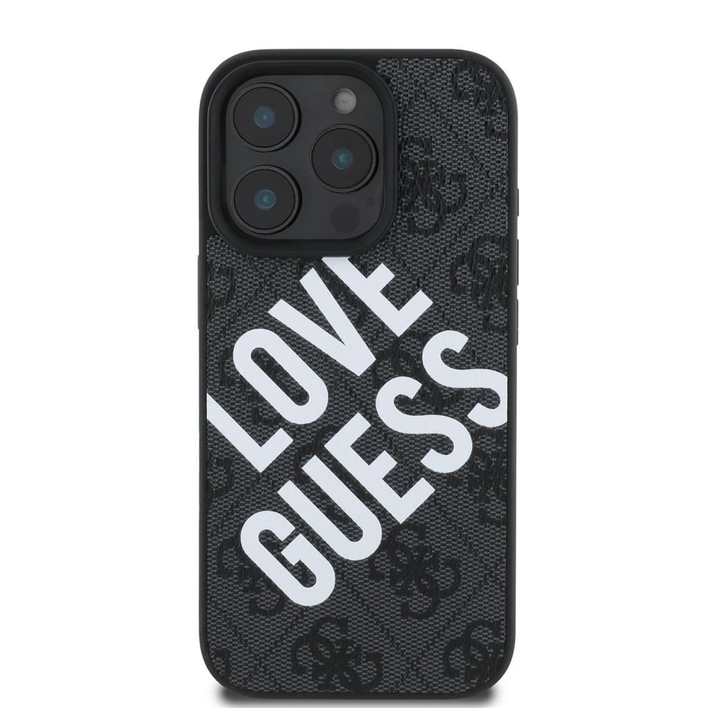 Apple iPhone 16 Pro Guess PU Leather 4G Big Love Logo MagSafe tok (Fekete) - GUHMP16LP4PLGWK