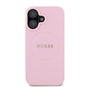Apple iPhone 16 Guess PU Grained Classic Logo MagSafe tok (Rózsaszín) - GUHMP16SPGHSMMP