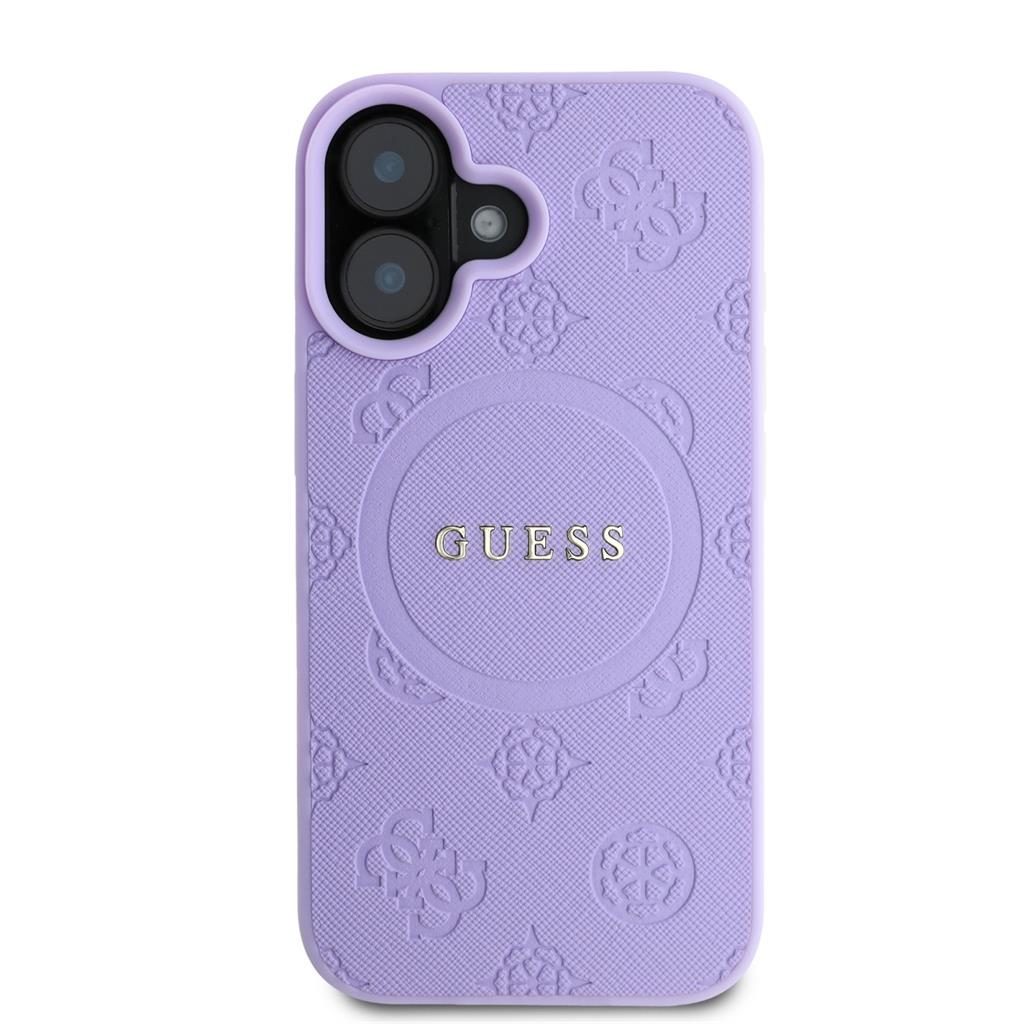 Apple iPhone 16 Guess Saffiano Peony Stamp MagSafe tok (Lila) - GUHMP16SPSAPSMEU