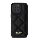 Apple iPhone 16 Pro Guess PU Leather Quilted tok (Fekete) - GUHCP16LPSQSQSK