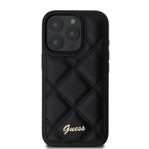 Apple iPhone 16 Pro Guess PU Leather Quilted tok (Fekete) - GUHCP16LPSQSQSK