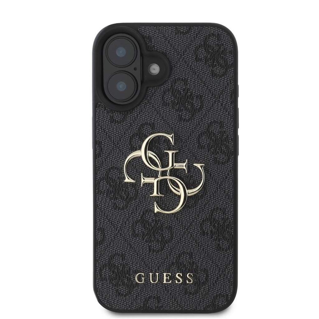 Apple iPhone 16 Guess PU 4G Metal Logo tok (Szürke) - GUHCP16S4GMGGR
