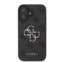 Apple iPhone 16 Guess PU 4G Metal Logo tok (Szürke) - GUHCP16S4GMGGR