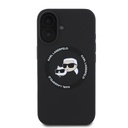 Apple iPhone 16 Karl Lagerfeld Liquid Silicone K&CH Heads MagSafe tok (Fekete) – KLHMP16SSKCHTCK