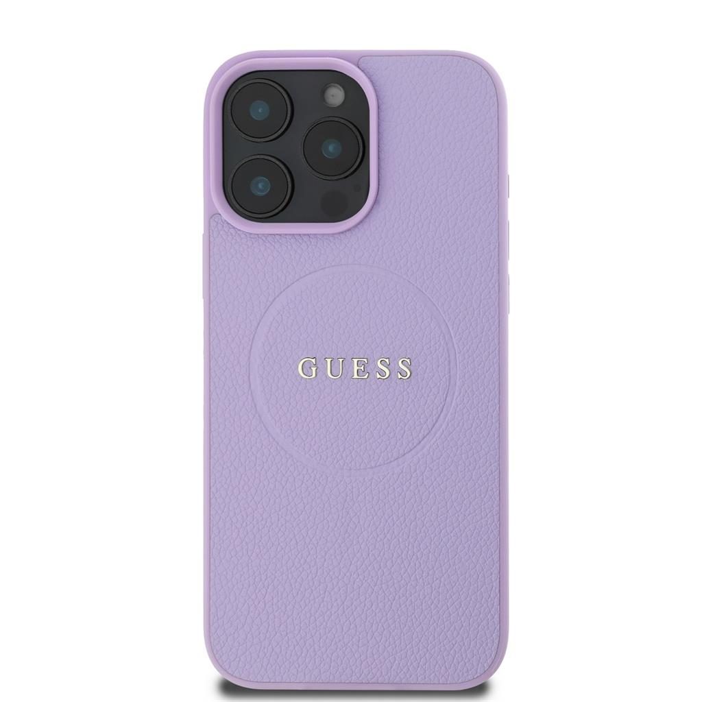 Apple iPhone 16 Pro Max Guess PU Grained Classic Logo MagSafe tok (Lila) - GUHMP16XPGHSMMU