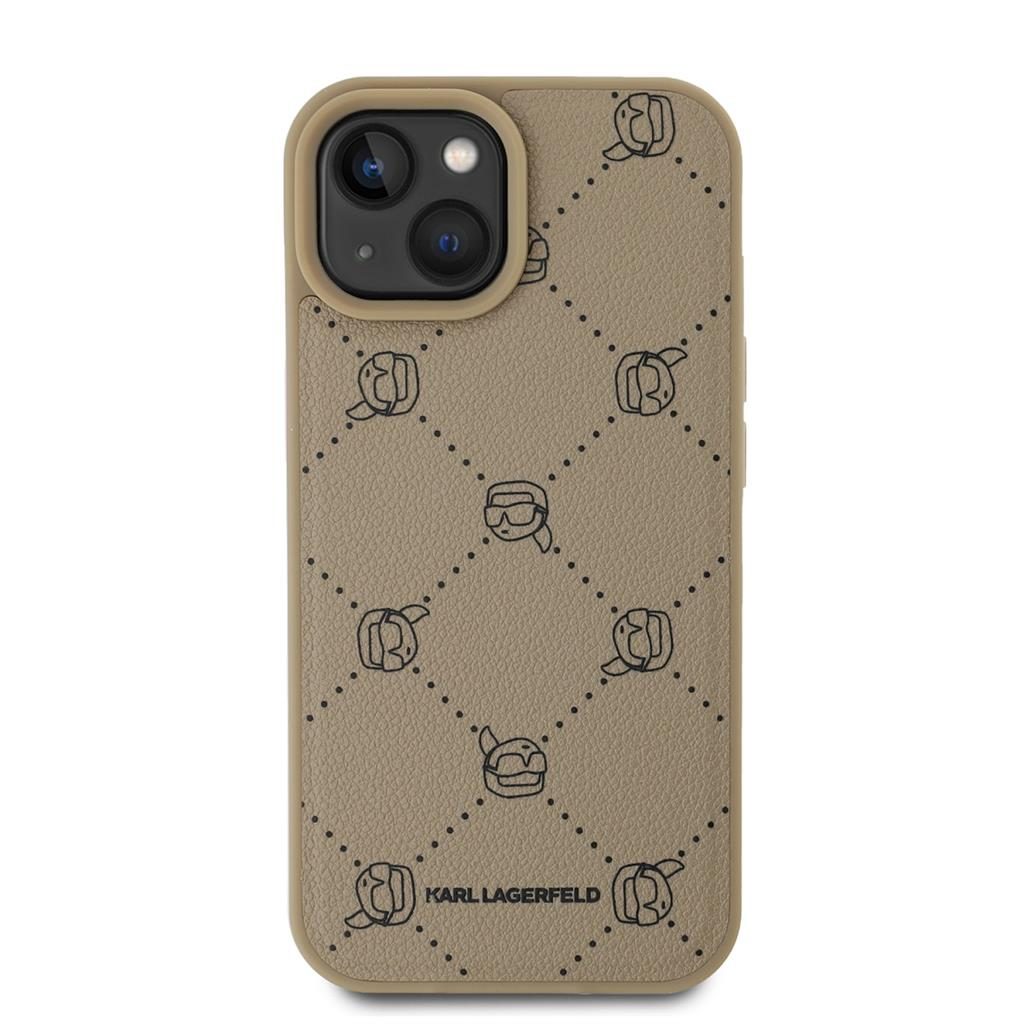 Apple iPhone 15 Karl Lagerfeld PU Karl Heads Pattern MagSafe tok (Bézs) – KLHMP15SPGKHPHE