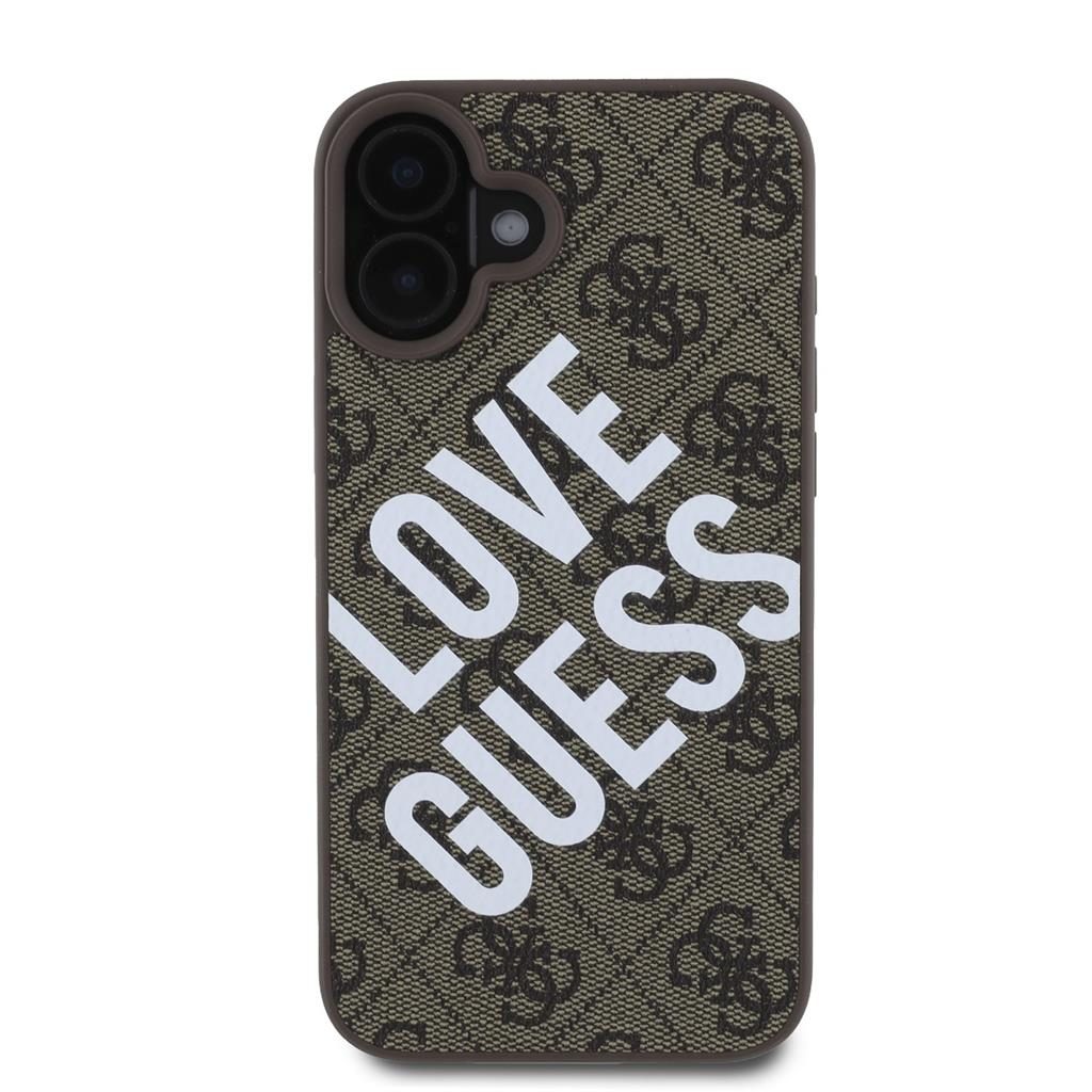 Apple iPhone 16 Guess PU Leather 4G Big Love Logo MagSafe tok (Barna) - GUHMP16SP4PLGWW