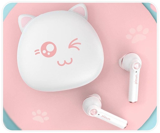 Picun HI CAT vezeték nélküli headset, BT 5.0, fehér
