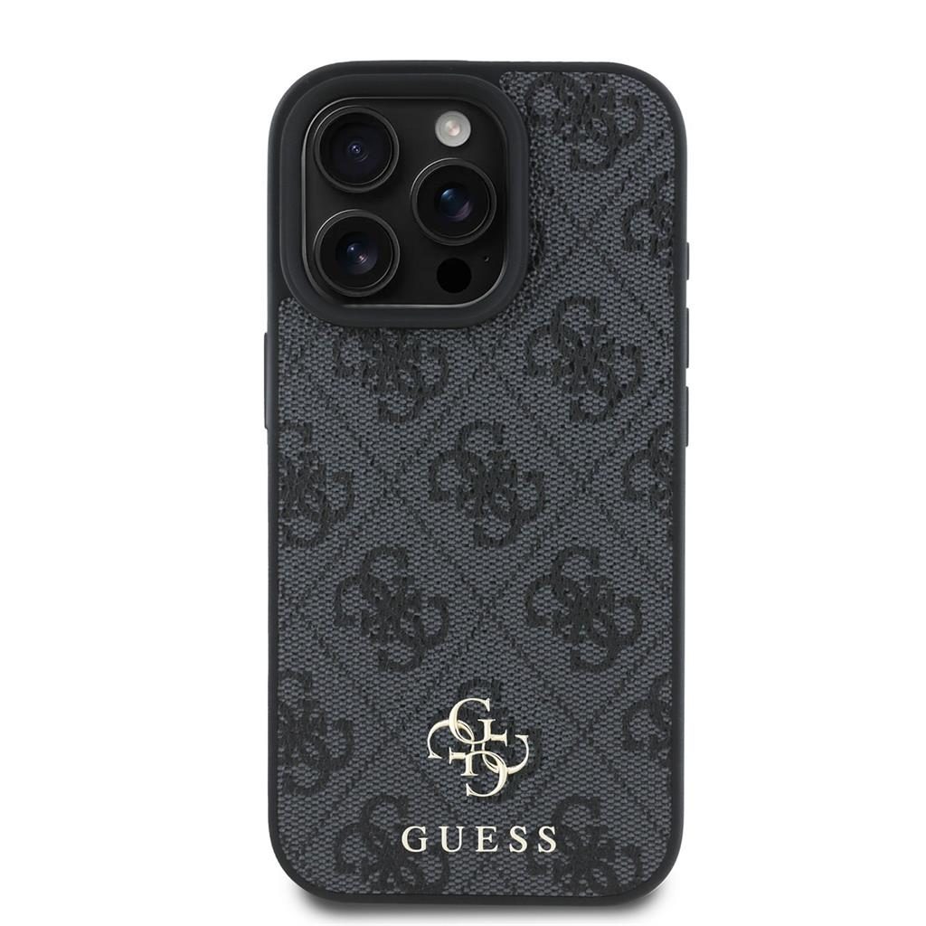 Apple iPhone 16 Pro Max Guess PU 4G Small Metal Logo MagSafe tok (Szürke) - GUHMP16XP4SM4MK