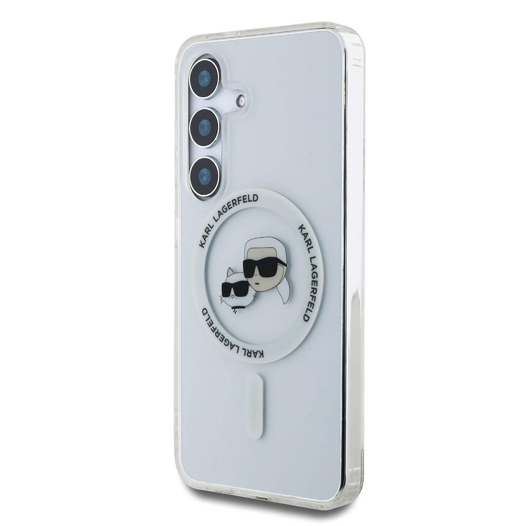 Samsung Galaxy S25 Karl Lagerfeld IML K&CH Heads MagSafe tok (Átlátszó) – KLHMS25SHLSKCH