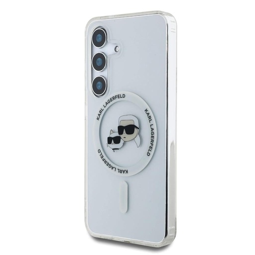 Samsung Galaxy S25 Karl Lagerfeld IML K&CH Heads MagSafe tok (Átlátszó) – KLHMS25SHLSKCH