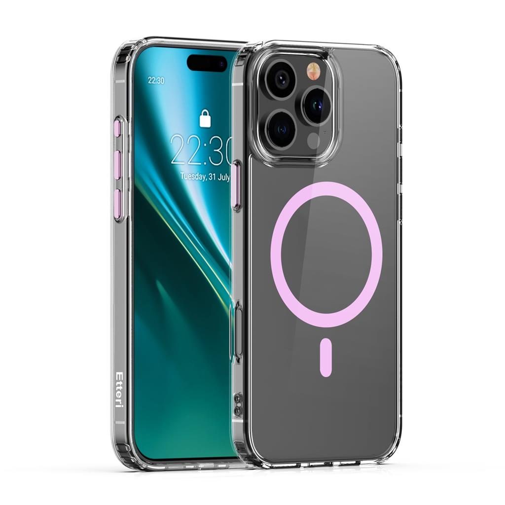 Apple iPhone 16 Pro Max Etteri Color magsafe hátlap tok (Rózsaszín)