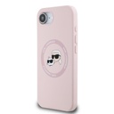 Apple iPhone 16e Karl Lagerfeld Liquid Silicone K&CH Heads MagSafe tok (Rózsaszín) – KLHMPSE4SKCHTCP