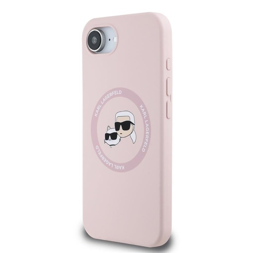 Apple iPhone 16e Karl Lagerfeld Liquid Silicone K&CH Heads MagSafe tok (Rózsaszín) – KLHMPSE4SKCHTCP