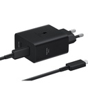 Samsung PD Dual USB-C hálózati gyorstöltő 50W + USB-C kábel (Fekete)