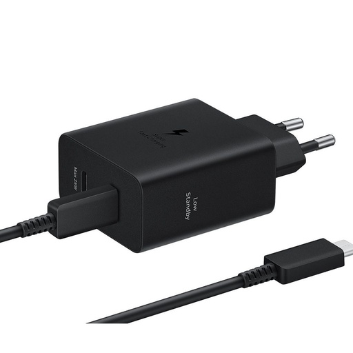 Samsung PD Dual USB-C hálózati gyorstöltő 50W + USB-C kábel (Fekete)