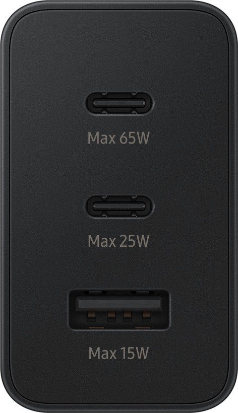 Samsung PD Trio hálózati töltő 65W 2× USB-C / USB-A (Fekete)