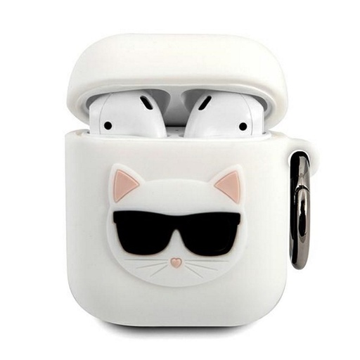 Apple AirPods Karl Lagerfeld szilikontok Choupette (Fehér) – KLACA2SILCHWH