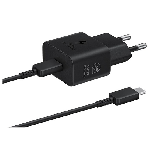 Samsung USB-C hálózati gyorstöltő 25W + USB-C kábel (Fekete)