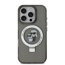 Apple iPhone 16 Pro Max Karl Lagerfeld Ringstand Karl and Choupette MagSafe tok (Fekete) - KLHMP16XHMRSKCK