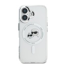 Apple iPhone 16 Karl Lagerfeld IML K&CH Heads Metal Frame MagSafe tok (Átlátszó) - KLHMP16SHLSKCH
