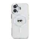 Apple iPhone 16 Karl Lagerfeld IML Karl Head Metal Frame MagSafe tok (Átlátszó) - KLHMP16SHLSKIH