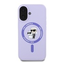 Apple iPhone 16 Karl Lagerfeld Liquid Silicone Karl and Choupette MagSafe tok (Lila) - KLHMP16SSCMKCRHU