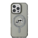 Apple iPhone 16 Pro Max Karl Lagerfeld IML K&CH Heads Metal Frame MagSafe tok (Fekete) - KLHMP16XHLSKCK