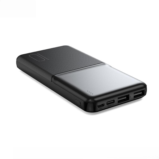XO PR251 power bank 10000mAh (fekete) – LED kijelző, 2×USB kimenet, Type-C és microUSB bemenet