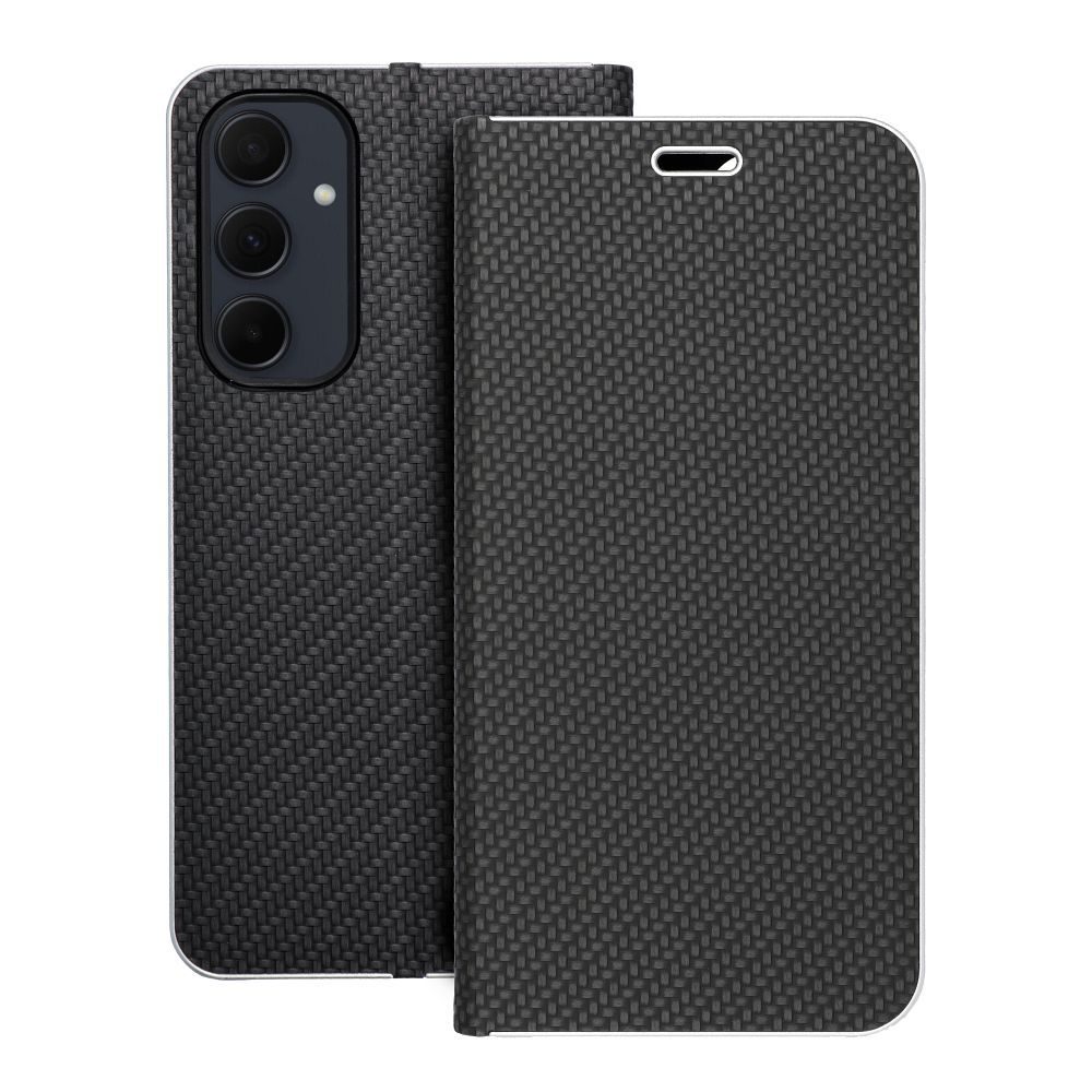 Samsung Galaxy A35 Lunca carbon notesz tok (Fekete)