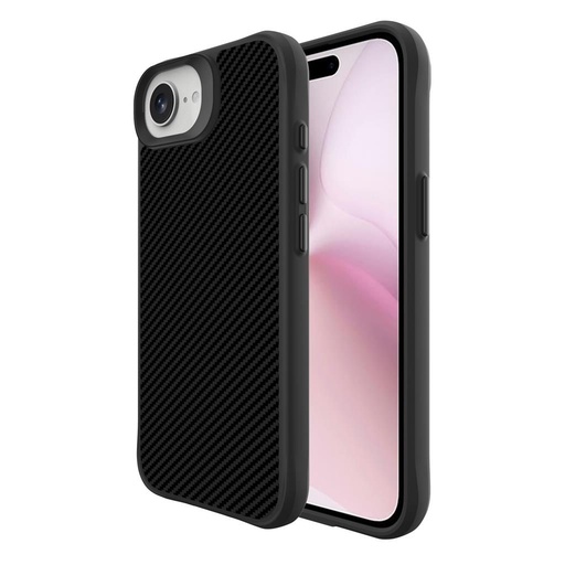 Apple iPhone 16e TOKO Carbon fiber hátlap tok (Fekete)