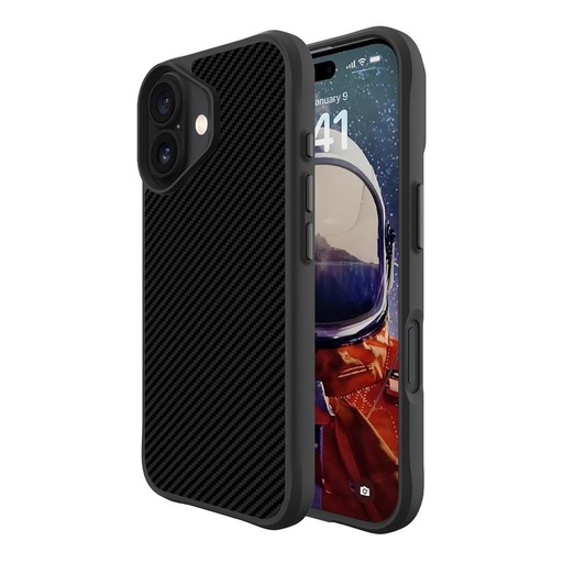 Apple iPhone 16 TOKO Carbon fiber hátlap tok (Fekete)