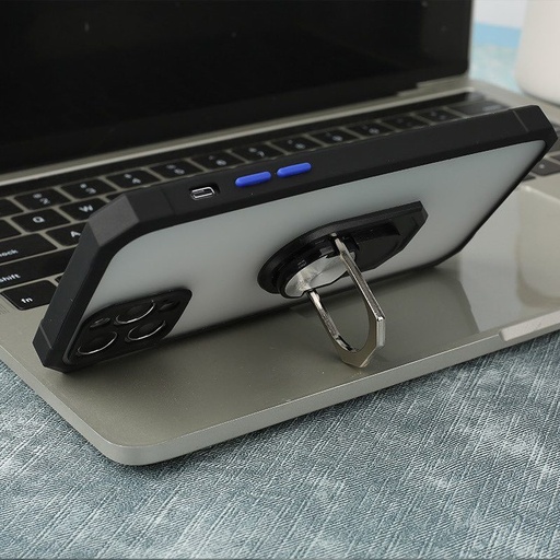 Apple iPhone 12 defender bumper ring hátlap tok (Fekete)