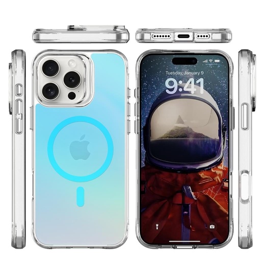 Apple iPhone 16 Pro TOKO Pure rainbow magsafe hátlap tok (Kék)