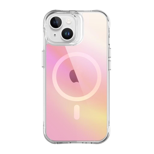 Apple iPhone 15 TOKO Pure rainbow magsafe hátlap tok (Rózsaszín)